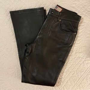 Old Navy Vintage Genuine Leather Straight-Leg Pants